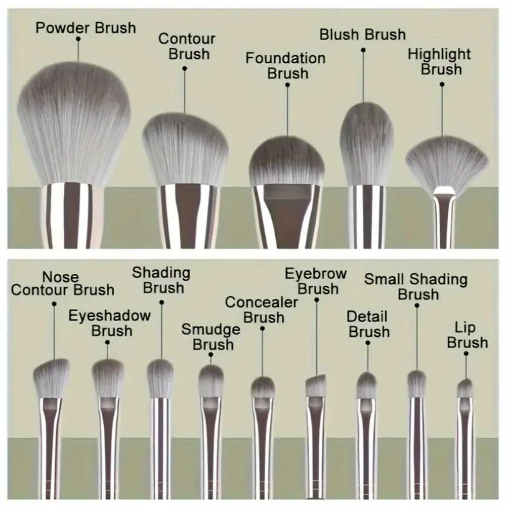 14-Piece Luxury Makeup Brush Set - Professional Full Face And Eye Detail Brushes Super Soft For Applying Foundation Blush EtcT251205