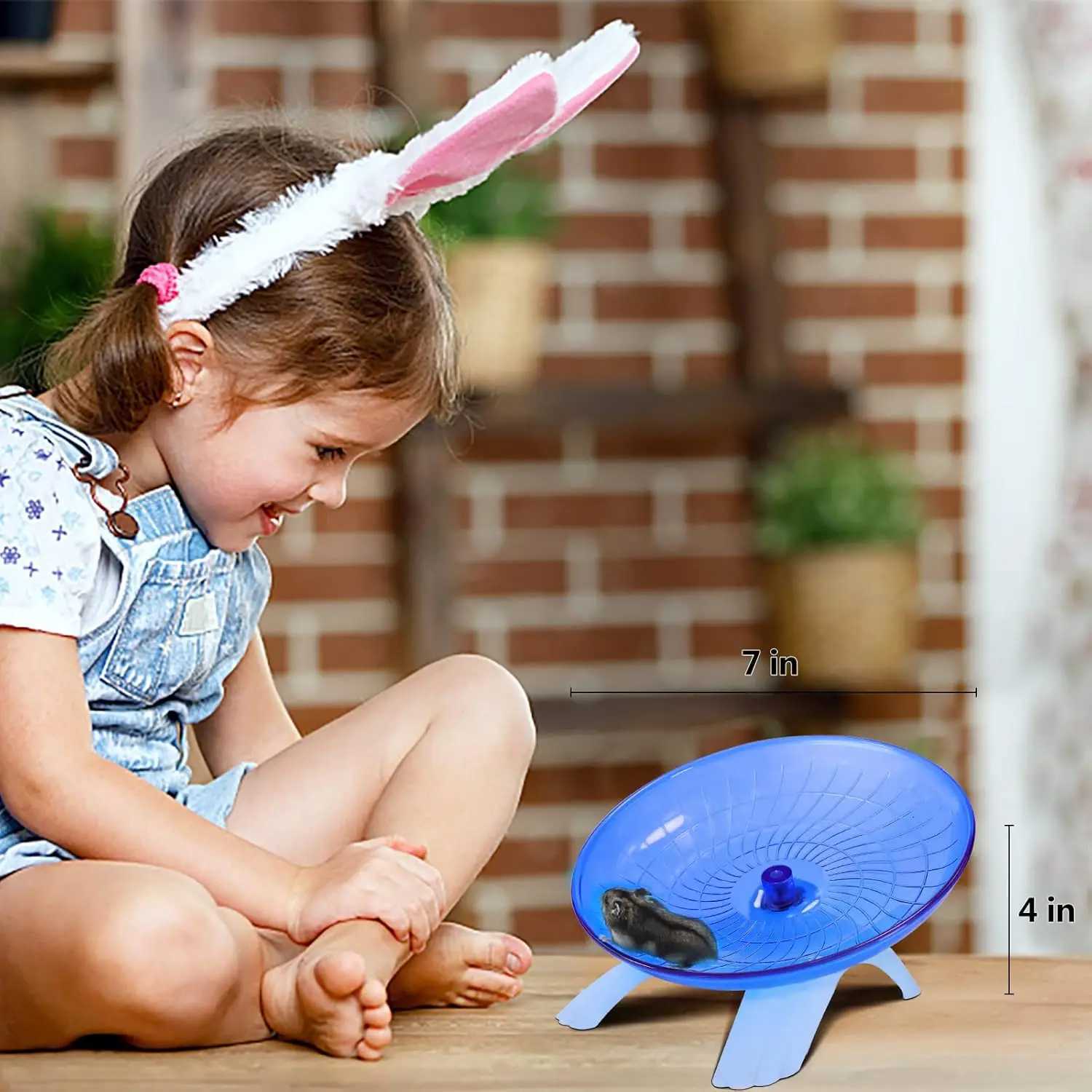 Blue Silent Hamster Exercise Wheel 7 Inch Quiet Spinner Running Disc for Dwarf Hamster Gerbil Rat Hermit Crab M251205