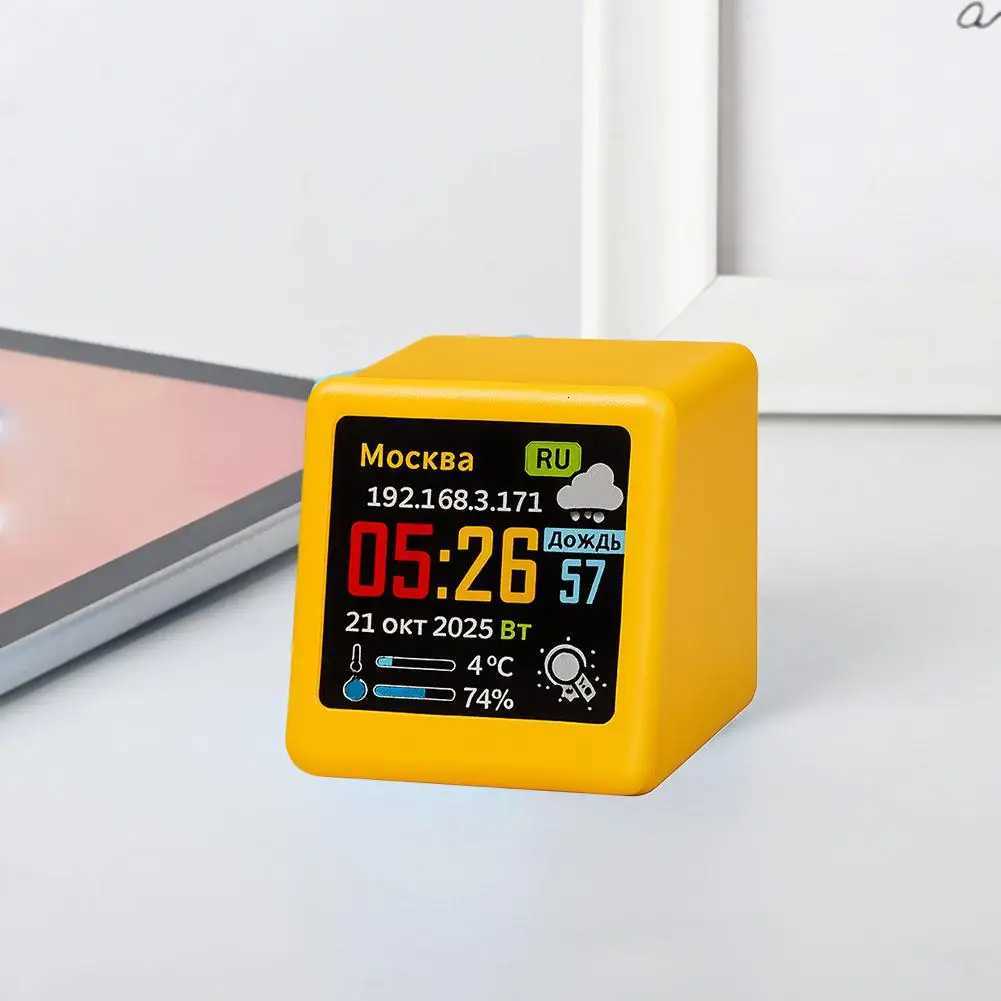 Russian Mini New WiFi Desktop Animated Weather Clock Gift Creative Ornament Multi-Functional Weather Station M251205 - view 5