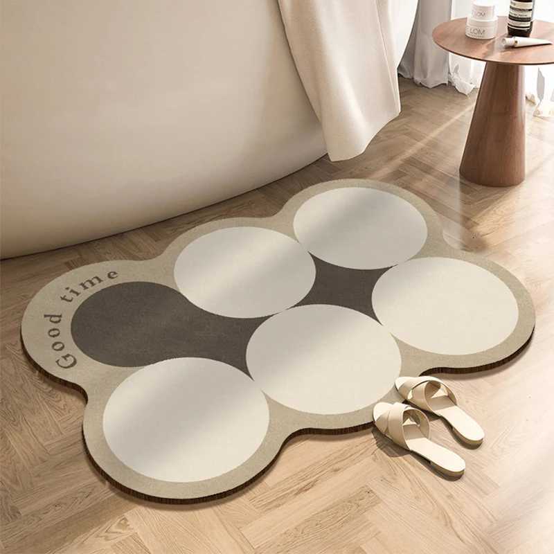 Diatomaceous Earth Bath Mat Bathroom Super Absorbent Bathroom Rugs Anti Slip Quick Dry Shower Toilet Pad Doormat Washable H251205