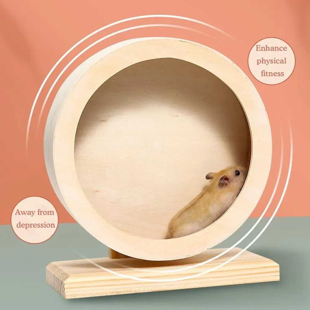 Hamster Running Wheel Silent Wooden Belt With Bracket Cork Pad Windproof And Moisture-proof For Hamsters Golden Bears Y5A5 M251205