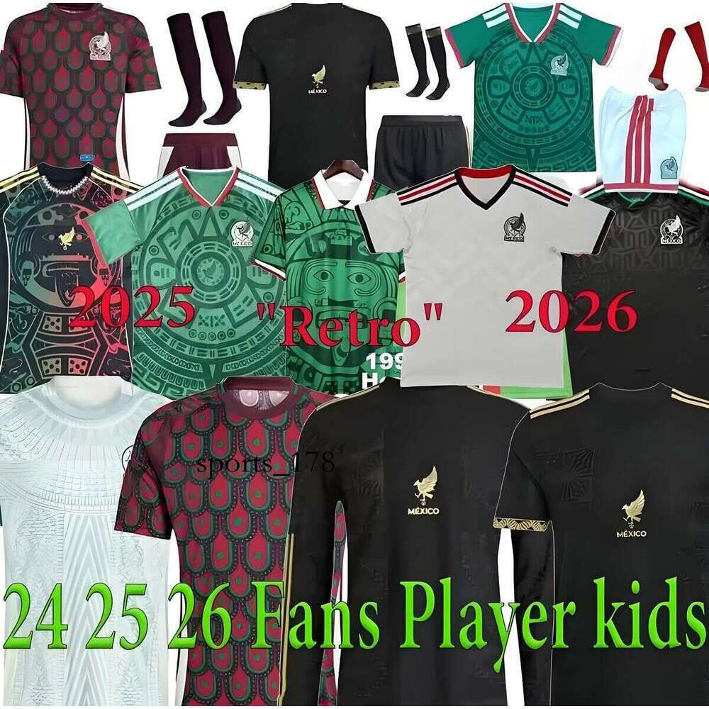 2025 2026 Mexico Gold Cup Soccer Jerseys CHICHARITO GI MENEZ H.LOZANO HOME AWAY Football Shirt Mexique E. ALVAREZ A.VEGA RAUL Men Woman KidS KiT