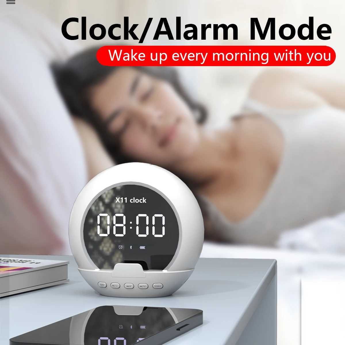 Digital Alarm Clock Portable Bluetooth Speaker Temperature Display Music Player Rechargeable for Home Outdoors Travel Bathroom M251205 - view 3