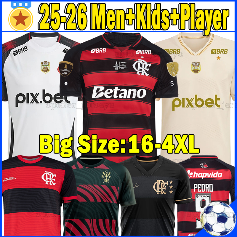 XXXL 4XL 25 26 Flamengo soccer jerseys DE ARRASCAETA B.HENRIQUE L.ARAUJO JUNINHO 2025 2026 WALLACE YAN PEDRO G.PLATA Women Football Shirt Men Uniforms Kids Kits Sets