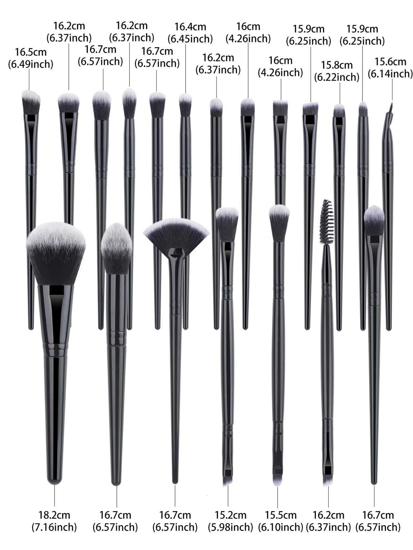 40Pcs Black Makeup Brushes Set Professional Makeup Kit Multi-functional Makeup Tool Set with Facial Makeup AccessoriesT251205