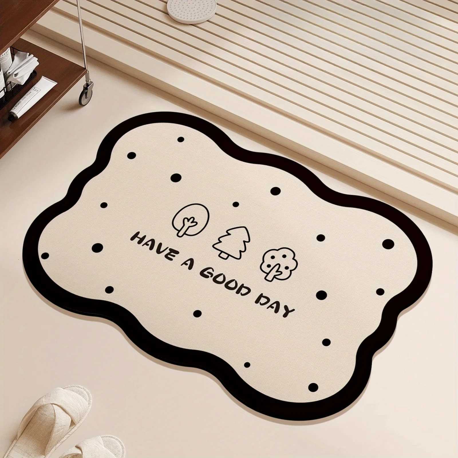 VIKAMA Ins Wind Cartoon Floor Mat Entry Door Bathroom Non Slip Foot Mat Cute Potted Plant Pattern Home Decoration Carpet H251205
