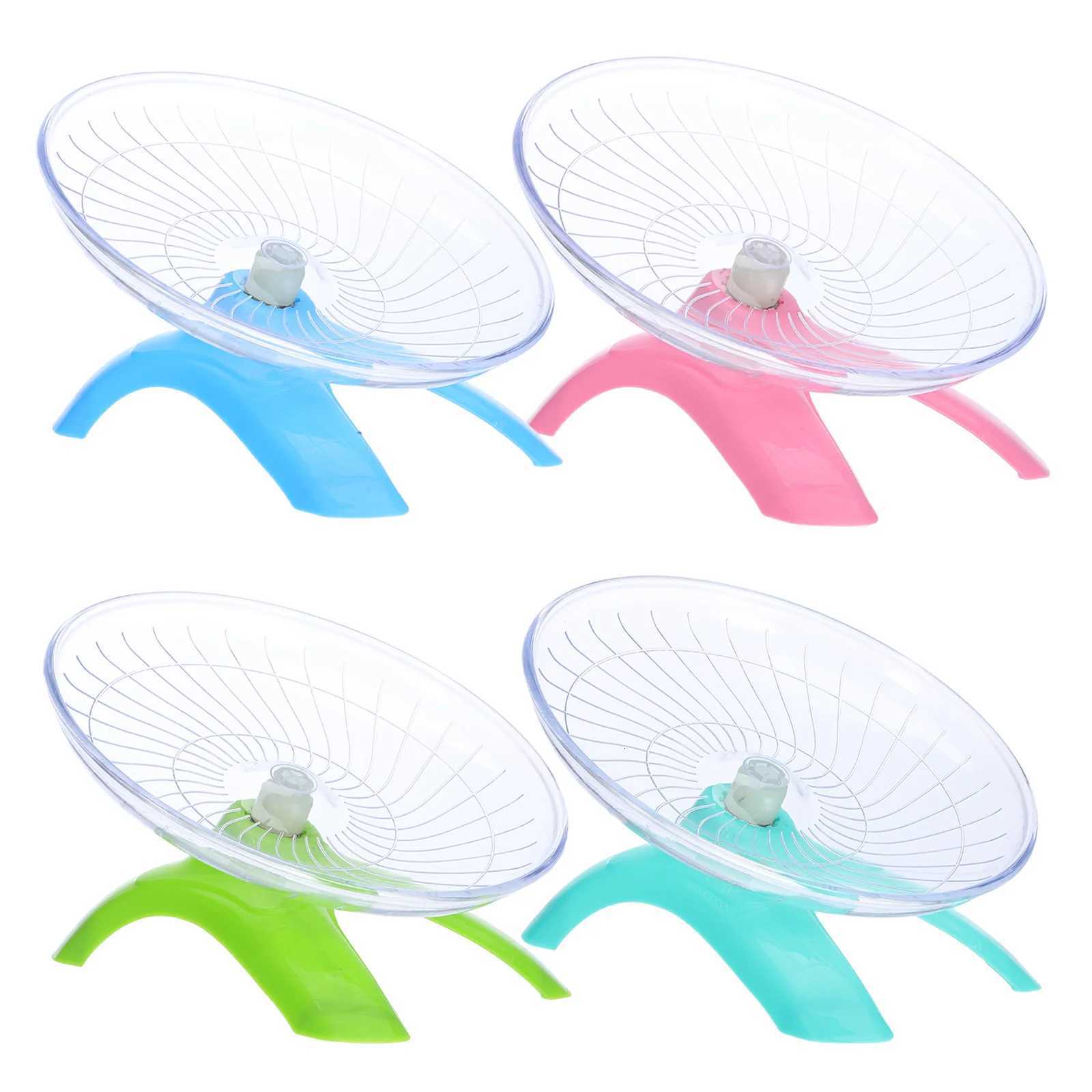 4Pcs Super Silent Hamster Exercise Wheel Flying Saucer Design for Small Pet Fun Hamster Wheel Flying Saucer for Hamsters M251205