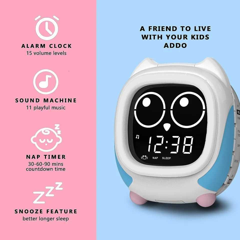 Addo Kids Alarm Clock Sunrise Sleep Trainer Bluetooth MUsic White Noise Owl Design Model iTOMA CKS912 M251205 - view 3