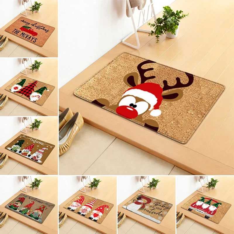 Christmas Welcome Sign Carpet Indoor Porch Rug Santa Decor Greeing Home Entrance Floor Welcome Door Mat Dwarf Christmas H251205