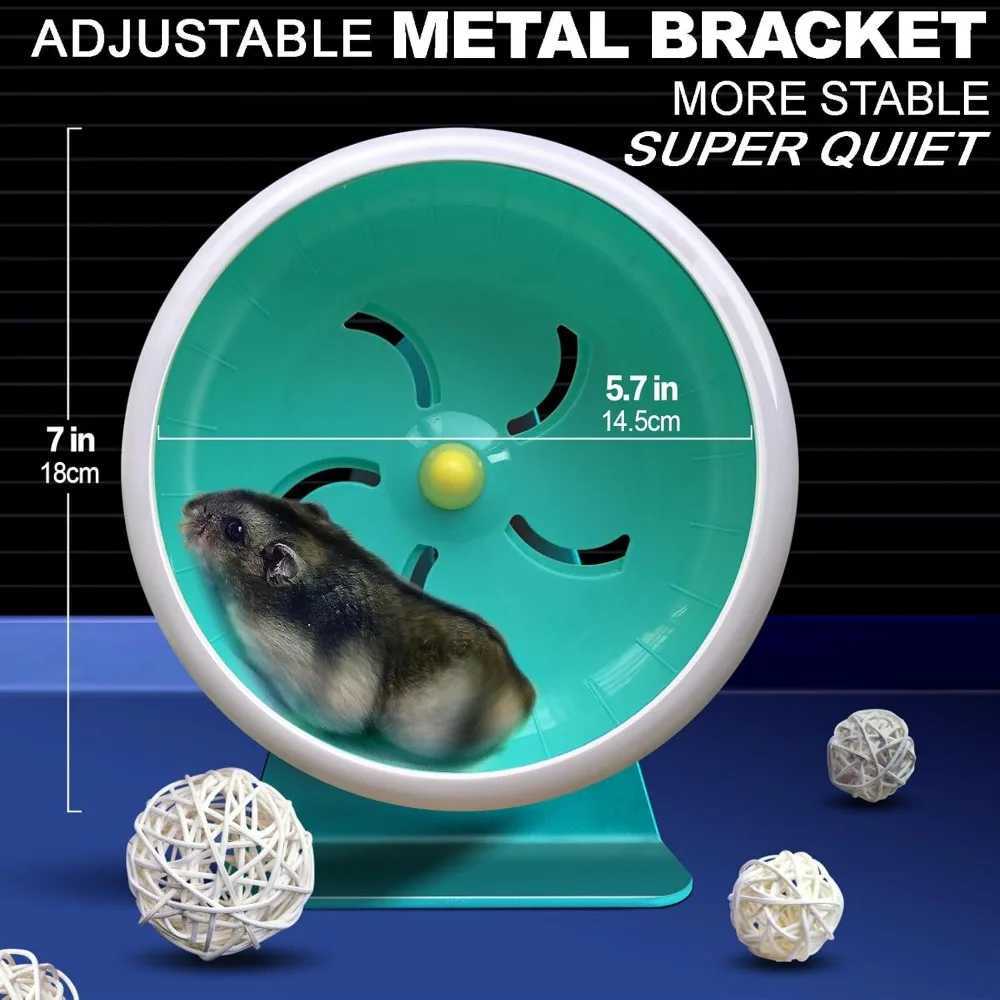 Hamster Silent Wheel Super-Silent Small Animal Exercise Wheel Accessories Quiet Hamster Running Wheels with Adjustable Stand M251205