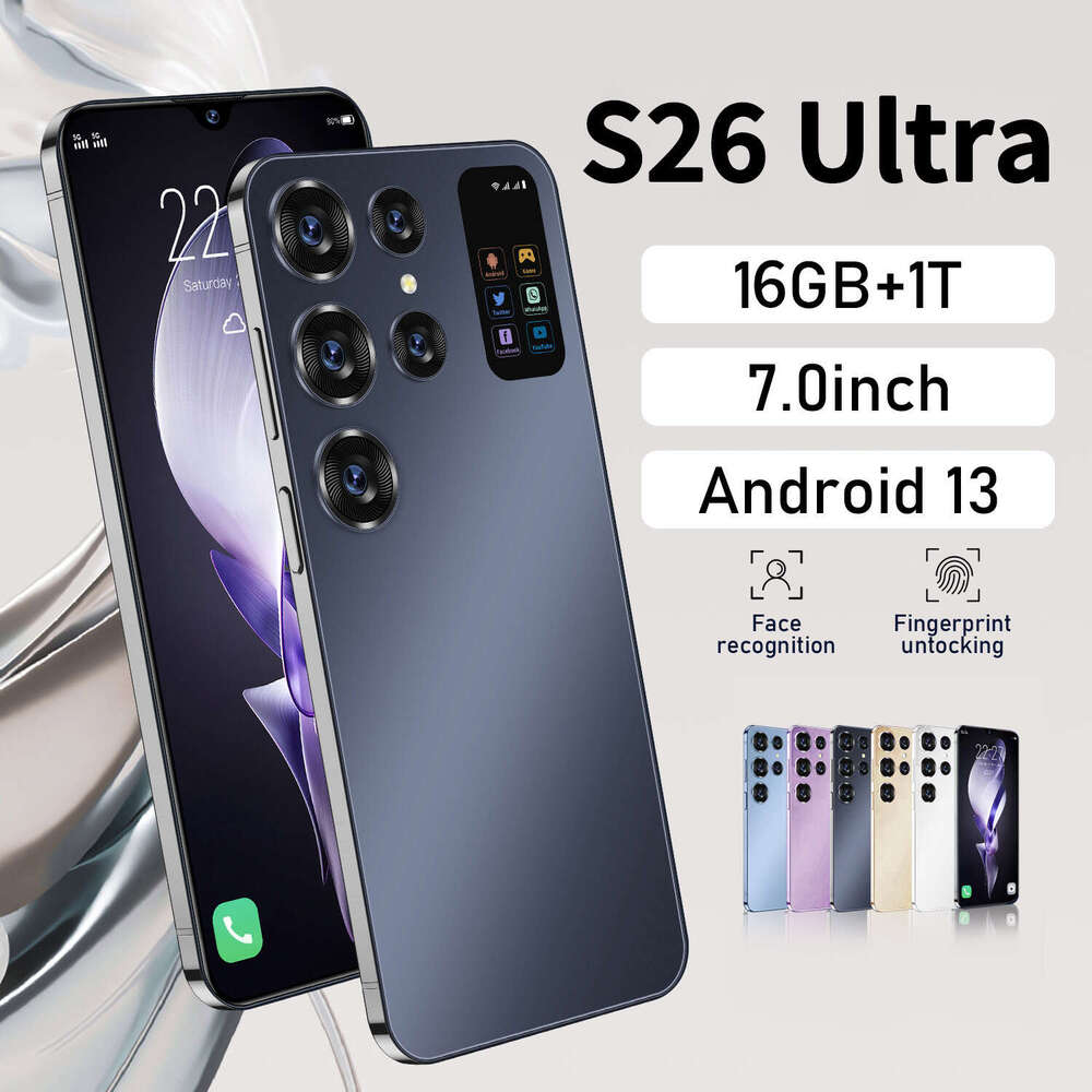 S26 Ultra,Smartphone Android13 7.0 inch,16+1TB ROM,4G Network,Mobile phones,Dual SIM,48+72MP Camera,Cellphones