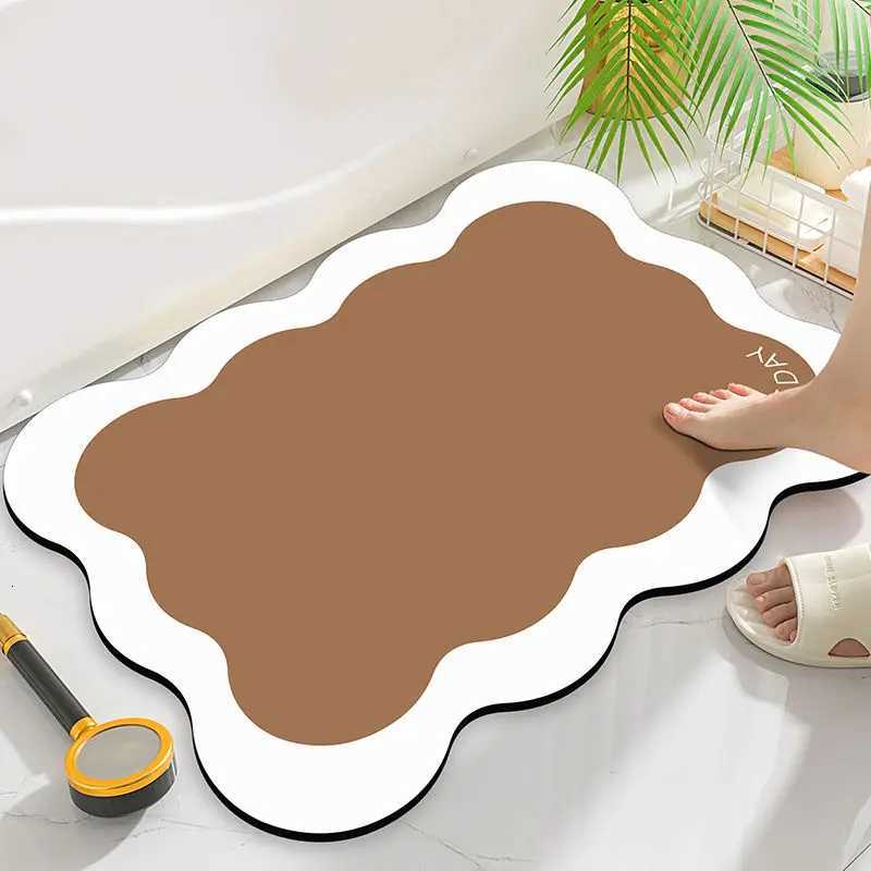 Bathroom diatom mud floor mat toilet carpet toilet door toilet water-absorbing non-slip foot mat entry door mat H251205