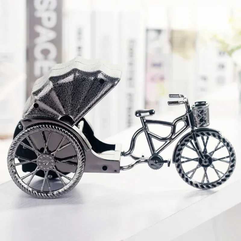 Retro Rickshaw Car Alarm Clock Plastic Desktop Decoration Home Model Bedside Clock Mechanical Movement Living Room M251205 - view 4