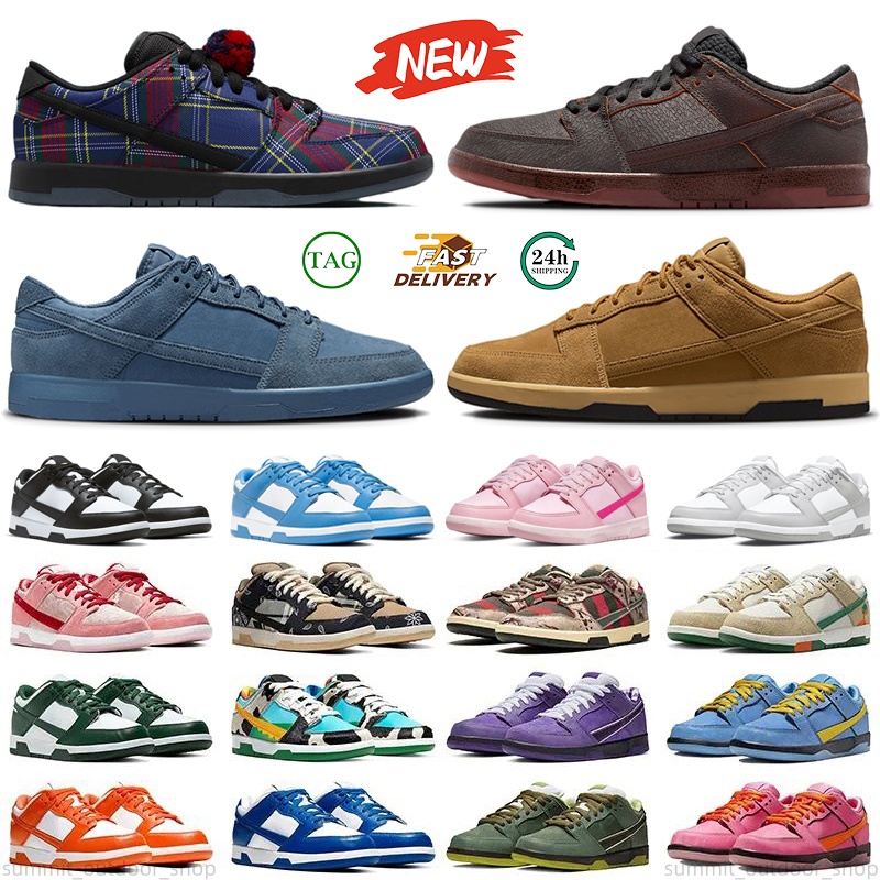 Designer Low Casual Shoes Nardwuar Khaki Leopard Stranger Things Black Cat Krampus Panda Monium Team White Black Triple Blue Grey Men Women trainers Sneakers shoes