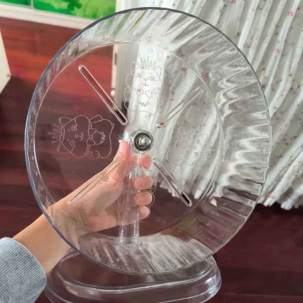 Silent Bracket Hamster Running Wheel High-quality Stand Toy Roller Golden Hamster Exercise Wheel Rotatory Clear M251205