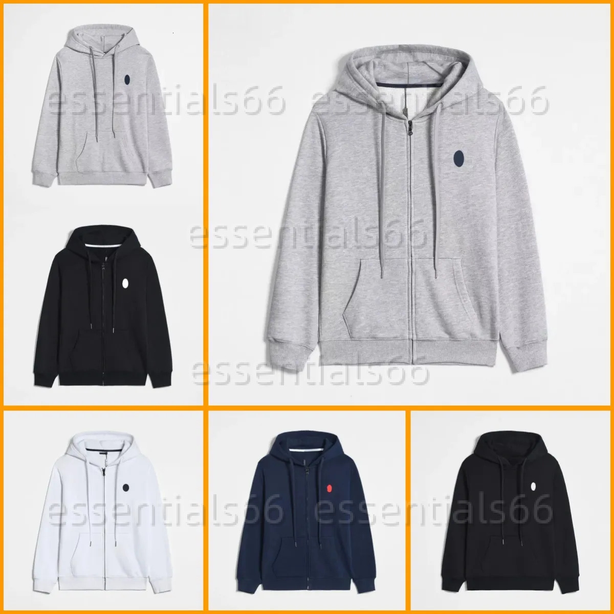 Polo Hoodie Zipper Men's Designer Clothing Cotton Cardigan Autumn and Winter Sports Pants Print Casual Hoodie Sweatsuit Set