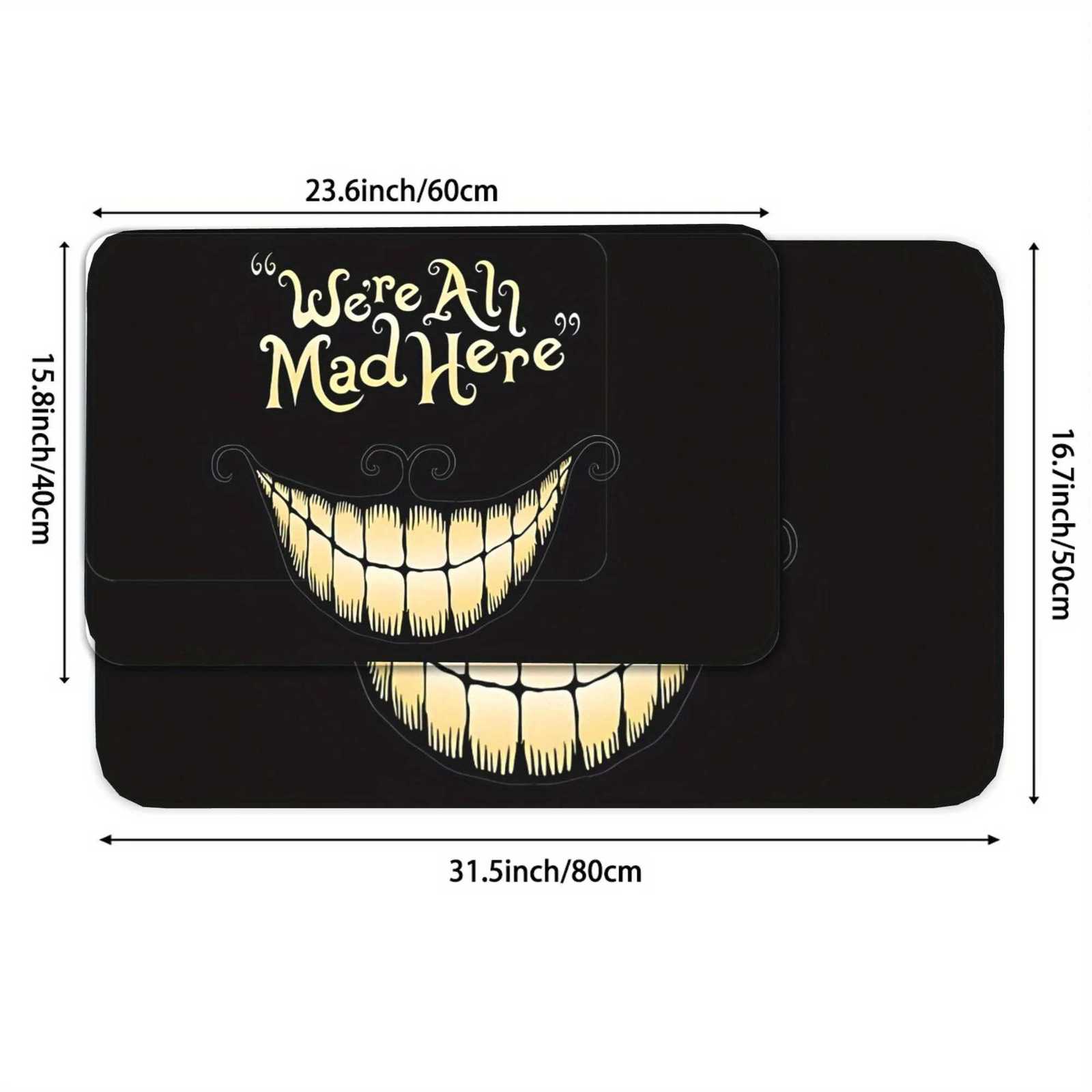 VIKAMA Halloween Scary Face Were All Mad Here Welcome Mat Outdoor Carpet Soft Doormat Living Room Rug For Bedroom H251205