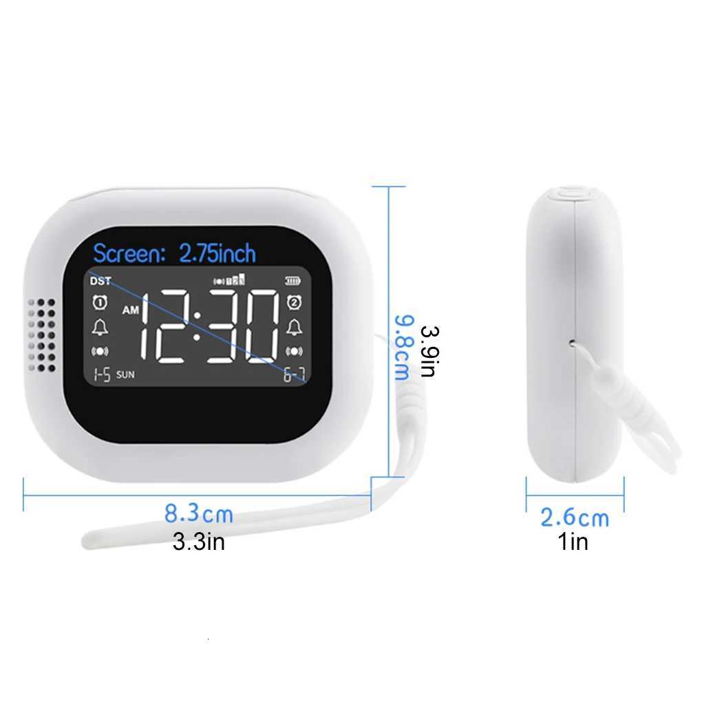 Vibrating Digital Dual Alarm Built-in Radio Function Portable Mini Clock Three Alarm Modes Charging Alarm Clock For Elderly M251205 - view 7