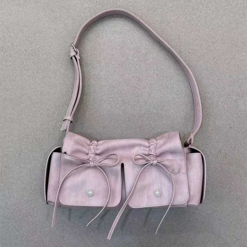 Celebritys same style wasteland style dark versatile pleated drstring handbag 2024 new shoder crossbody wens bag H251205