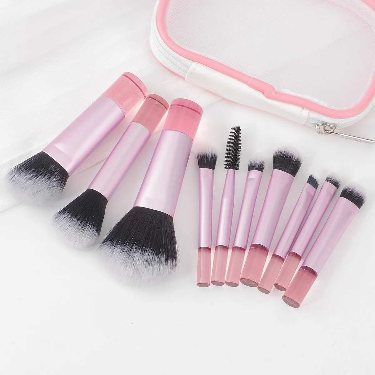 10pcs Mini Makeup Brush Set Powder Eyeshadow Foundation Blush Concealer Beauty Makeup Tools Brush Professional SuppliesT251205