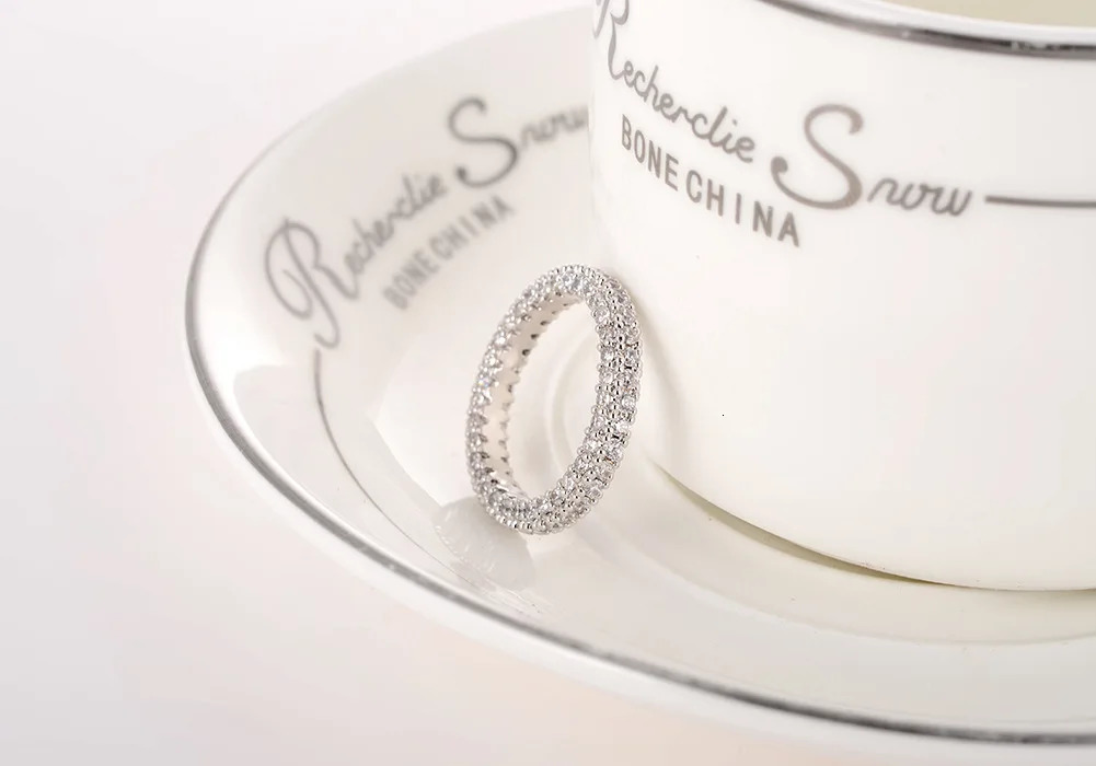 Round 925 Sterling silver aesthetic Band Ring For Women Lady Anniversary Gift Jewelry Wholesale 251126