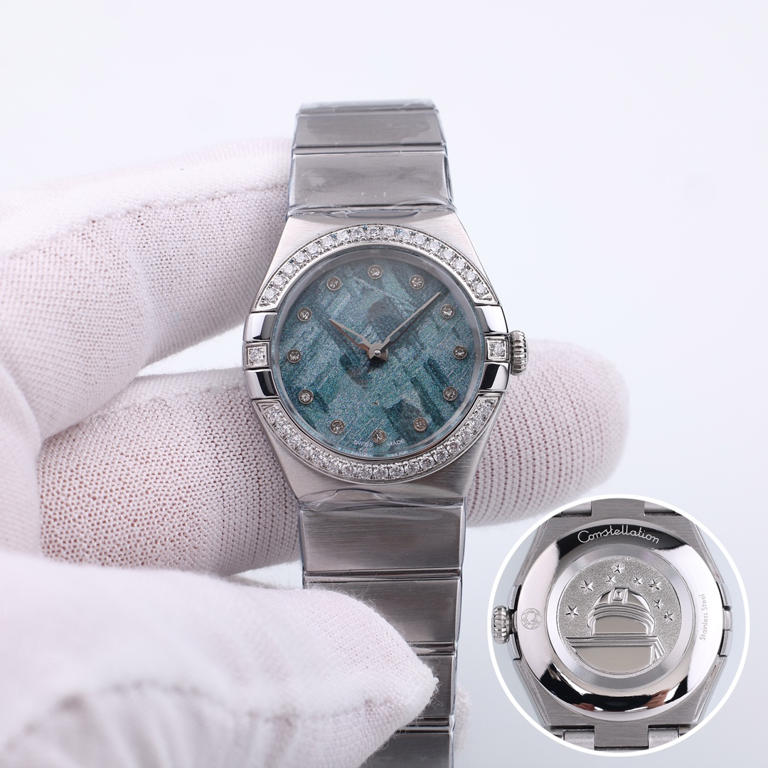 Women OM CONSTELLATION Watches 28MM Automatic Movement Stainless Steel Watch womens Mechanical Quartz Wristwatches waterproof Luminous montre de luxe #135