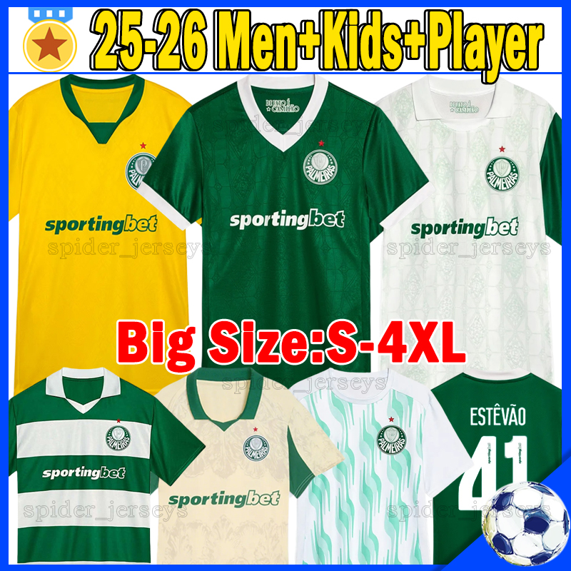 XXXL 4XL 25 26 ESTEVAO Soccer Jerseys 2025 2026 Palmeiras Cup LOPEZ THALYS LAZARO Football Shirts MAURICIO G.GOMEZ PAULINHO PAULINHO Men Women Uniforms Kids Kits sets