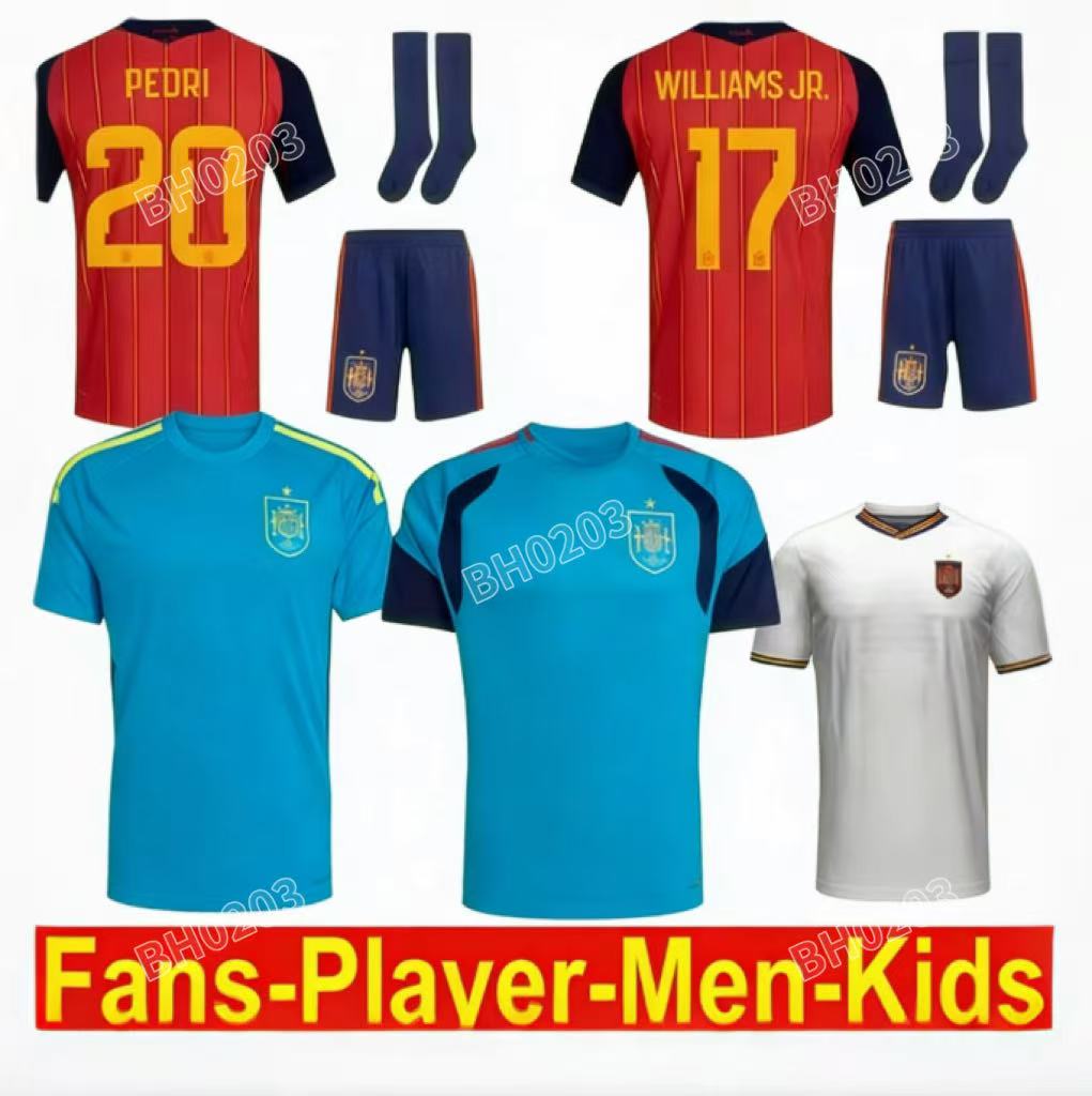 Spain 2026 World Cup LAMINE YAMAL, PEDRI PINO MERINO RODRIGO SERGIO M.ASENSIO FERRAN, 25/26 Set, Men's Long-SleeveChildren's Set, HERMOSO REDONDO Football Jersey