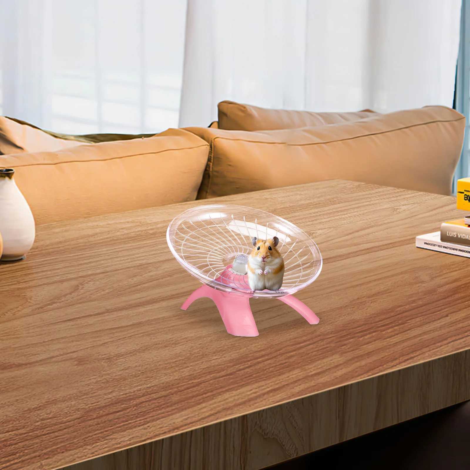 4Pcs Super Silent Hamster Exercise Wheel Flying Saucer Design for Small Pet Fun Hamster Wheel Flying Saucer for Hamsters M251205