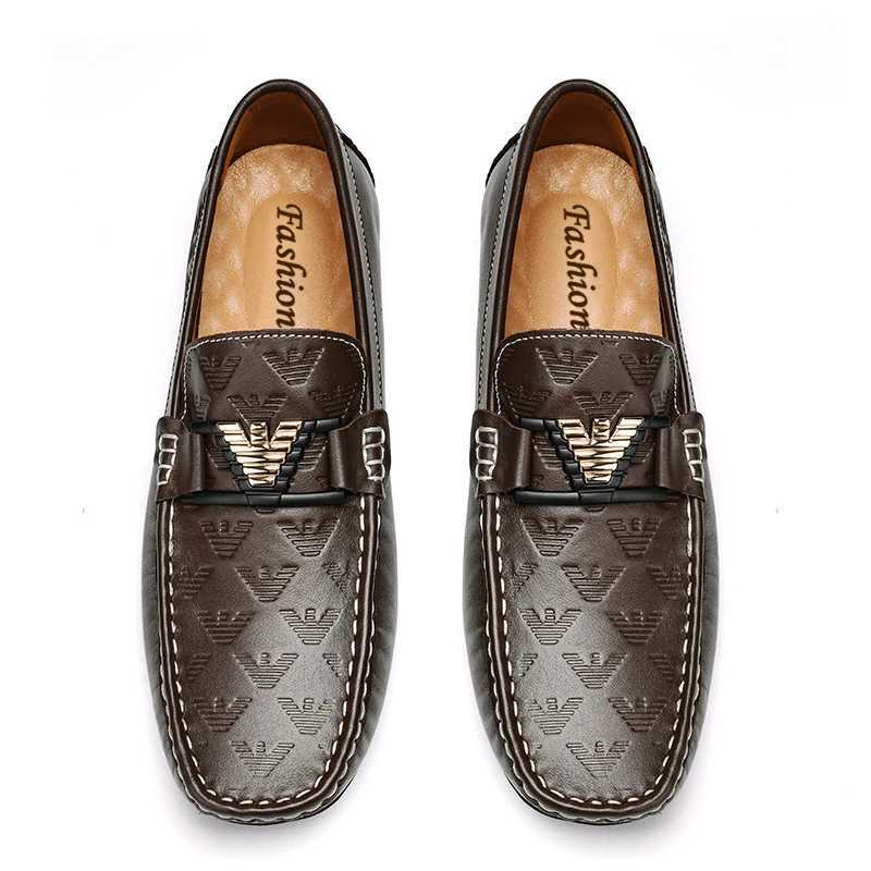 High-end Top-grain Cowhide Korean-style Bean Shoes Mens Genuine Leather Breathable Business Casual Leather Shoes Mens Shoes W251205