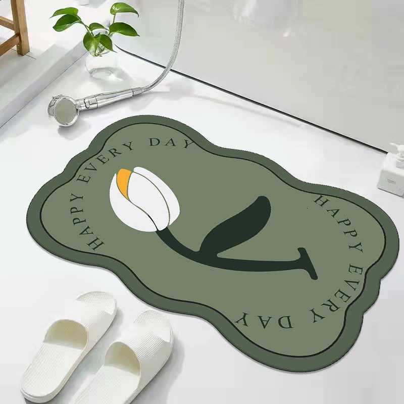 Toilet floor mat toilet door floor mat diatom mud bathroom non-slip mat quick-drying and dirt-resistant absorbent mat H251205