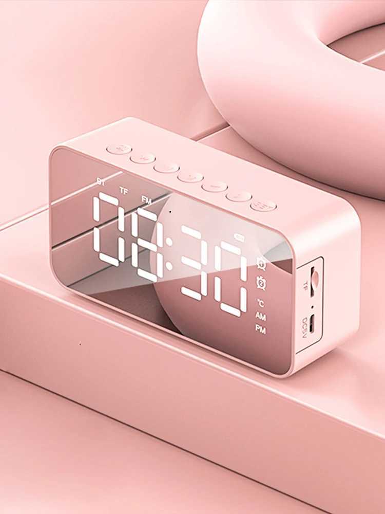 Desktop mini LED mirror digital clock alarm clock bluetooth wireless audio cell phone speaker stereo sound effect M251205 - view 4