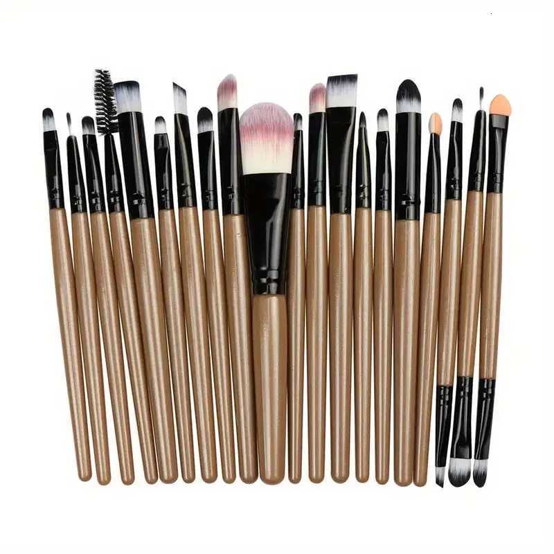 20pcs Professional Makeup Brush Set - Soft Synthetic Bristles for Foundation Eyeshadow More - Hypoallergenic Nylon HairT251205