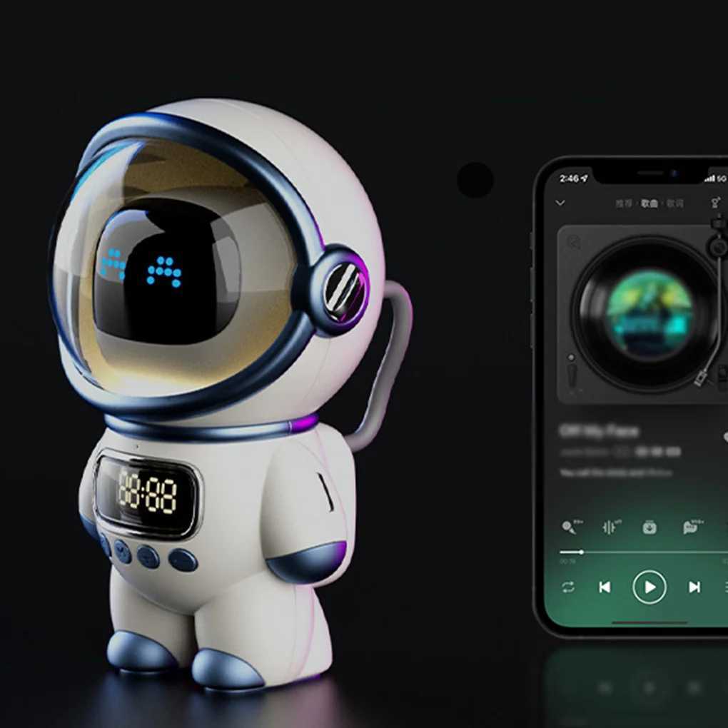 Astronaut Styling Stereo Wireless Smart Alarm Clock Speaker Audio Music Player USB Charging Night Lamp Table Clocks Decoration M251205 - view 3