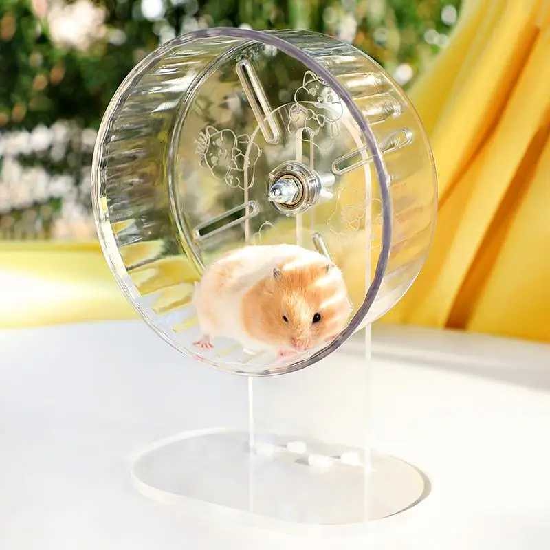 Silent Hamster Wheel Silent Running Transparent Wheel Spinner Gerbil Toys Height Adjustable Hamster Accessories Pet Supplies For M251205