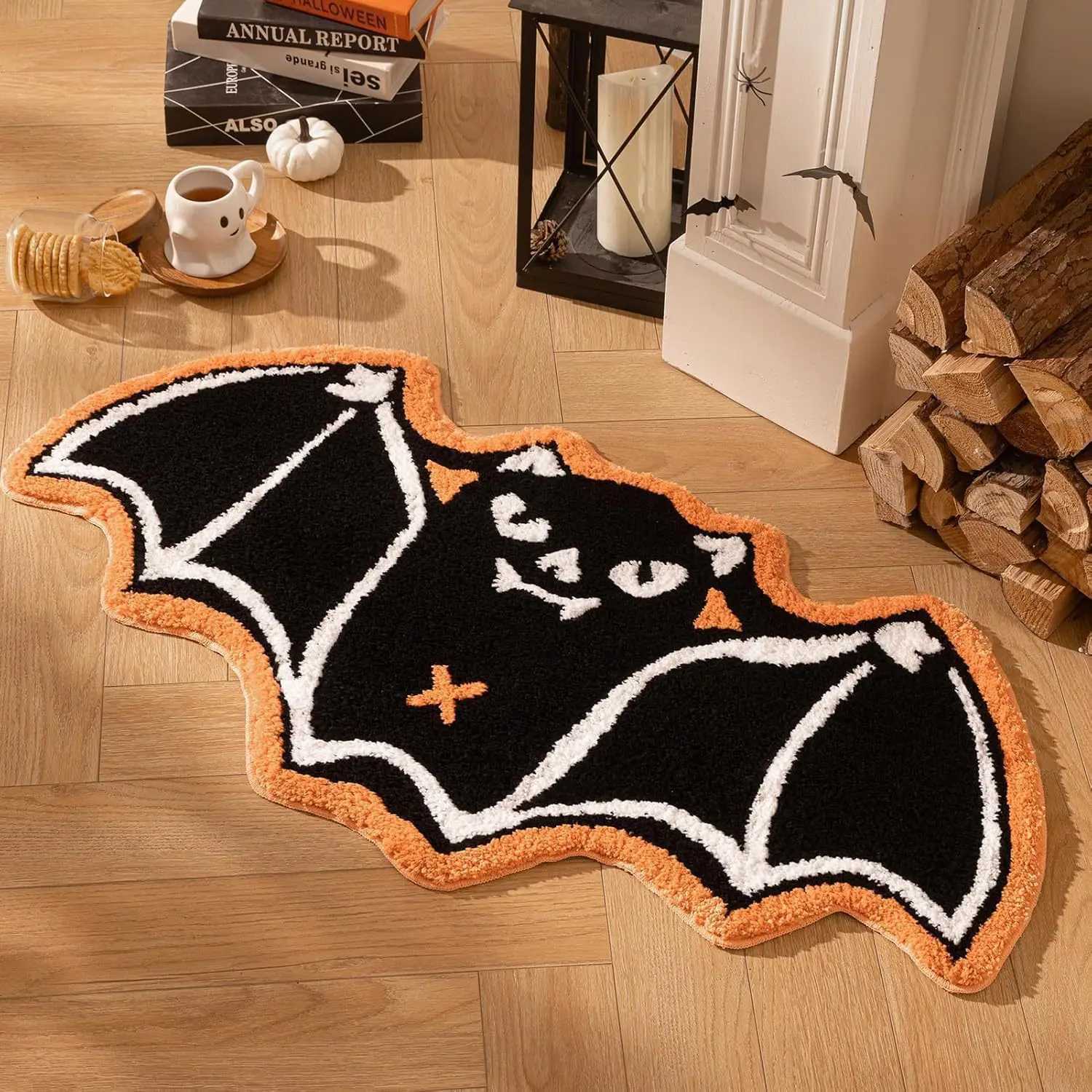 VIKAMA Halloween Ghost Carpet Comfortable Soft Imitation Cashmere Home Decor Bedroom Decor Rug Entrance Hall Doormat H251205