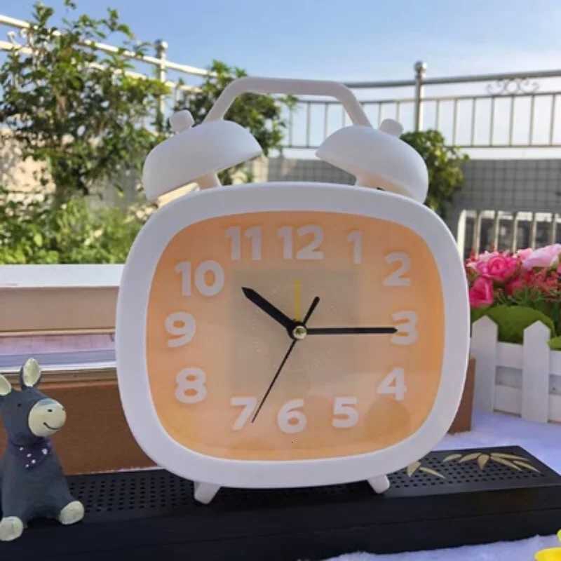 Ultra-quiet Lovely Table Desk Alarm Clock for Kids Children Boys GirlsRed/Yellow/White/Green/Pink M251205 - view 7