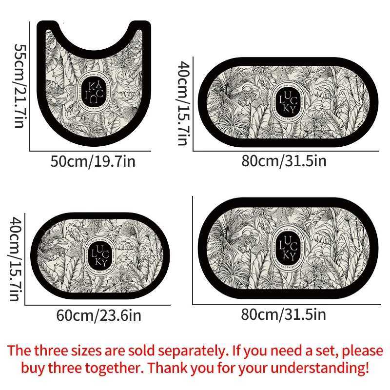 Rubber Bath Mat U-shaped Toilet Mat Extra Non-Slip Bathroom Mat Quck Dry Bath Mats for Bathroom Floor Bath Carpet Rug Foot Pad H251205