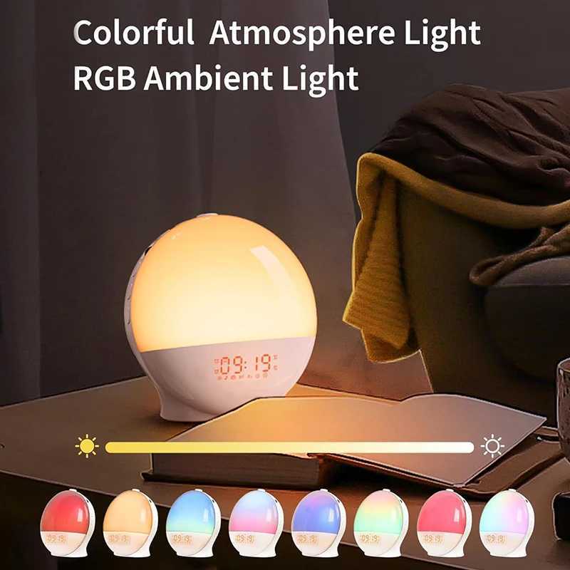 Wake Up Light Alarm Clock with Sunrise Sunset Simulation FM Radio Night Light Bedside Digital Clock for Gentle Natural Wake Up M251205 - view 3