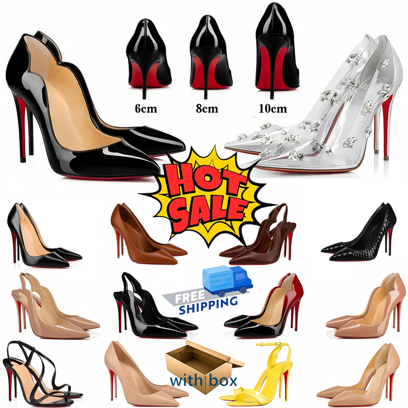 Designer heels Women High Heels Shoes red bottomshoes women Luxury Pointed Toe Sandals 6cm 8cm 10cm Genuine Nude Black Brand heels Woman