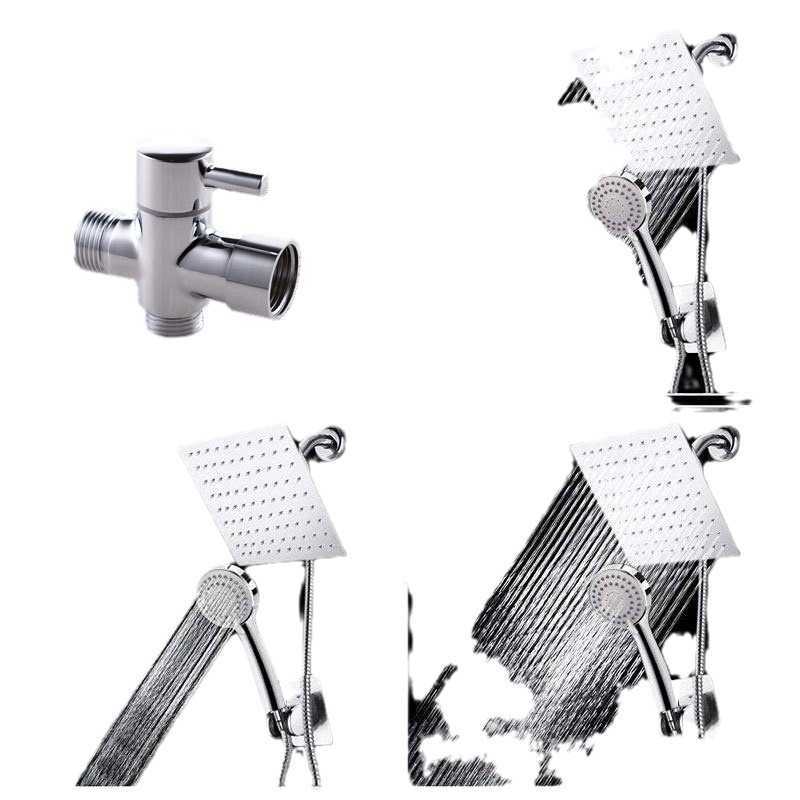 Bathroom shower kit - 8-inch stainless steel shower head with 3 functions - handheld shower head with dual shower heads S25125
