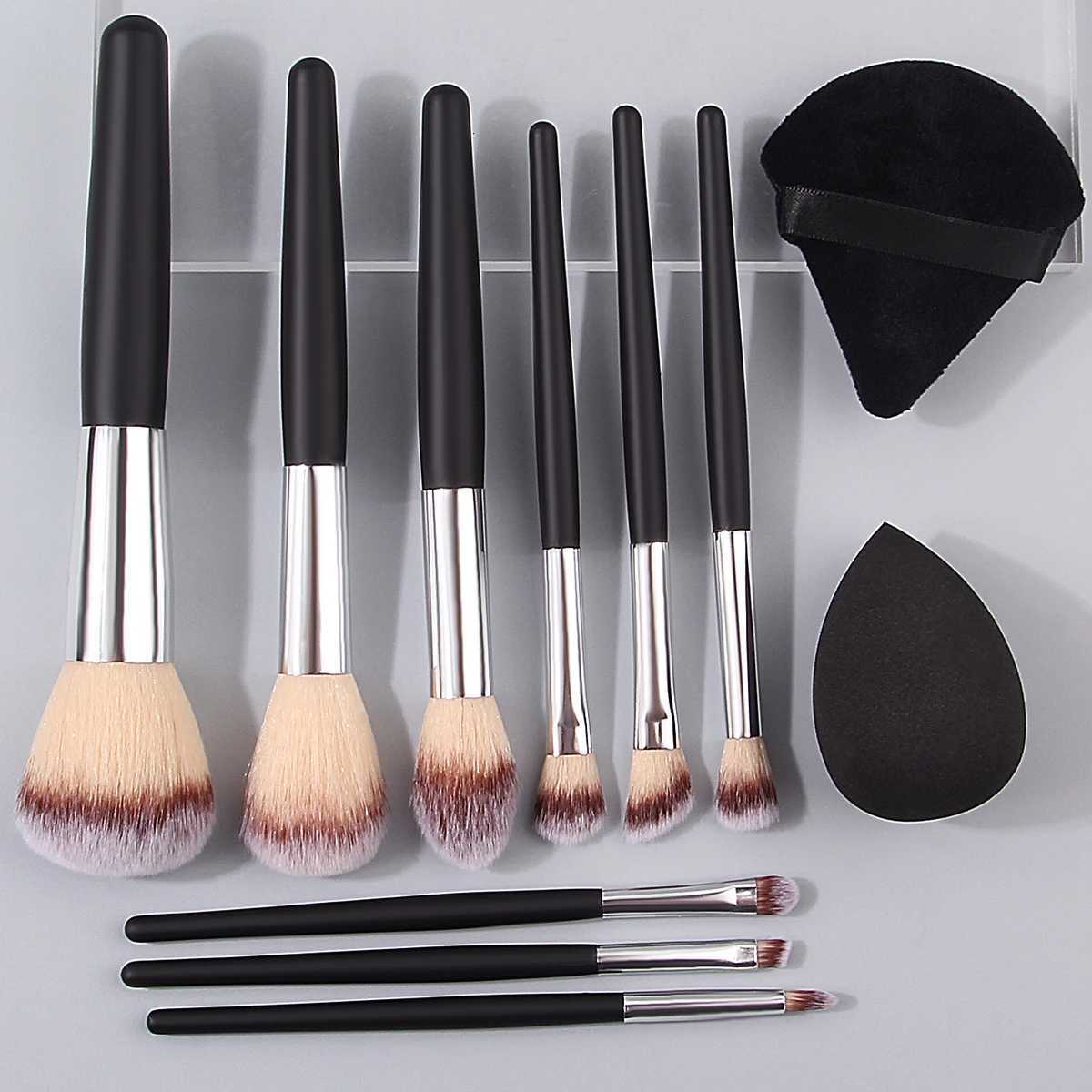 11PCS Soft Eyeshadow Blush Powder Professional Makeup Brush Set Dry and Wet usable sponge Egg Triangular Powder PuffT251205