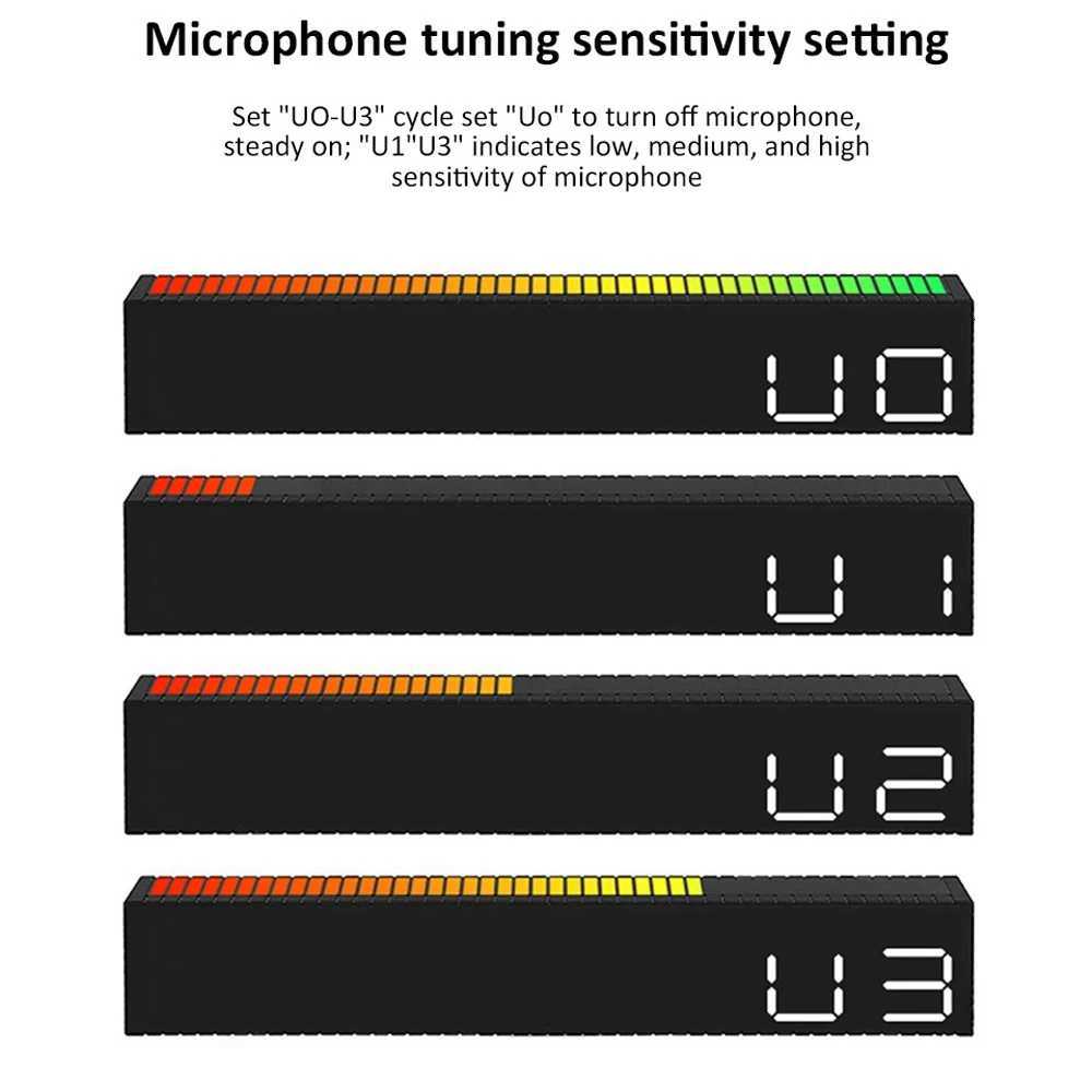 Digital LED Alarm clock with Colorful Music Rhythm Pickup Lighting Bar Gift Table Clock for Home Decoration M251205 - view 6