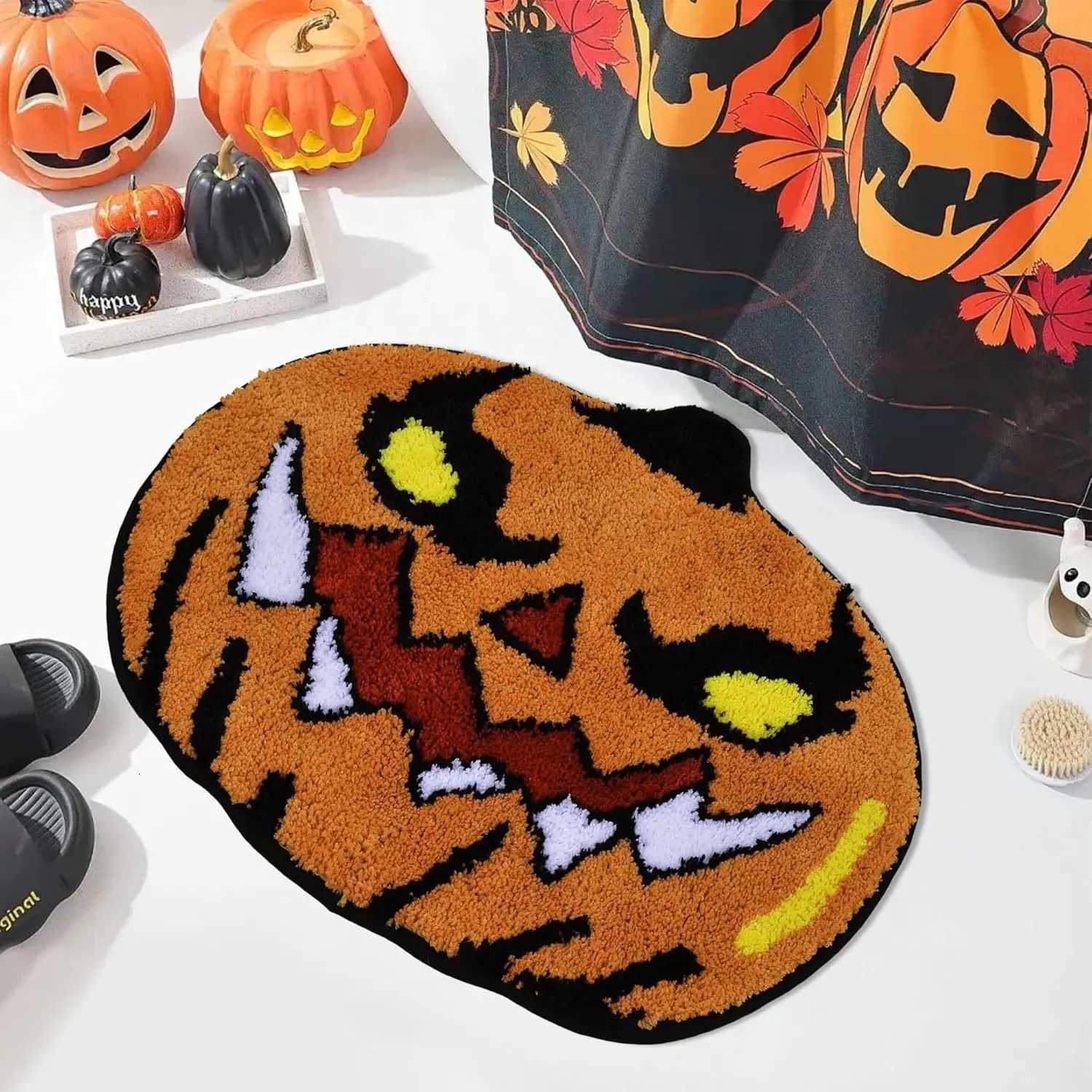 VIKAMA Halloween Ghost Carpet Comfortable Soft Imitation Cashmere Home Decor Bedroom Decor Rug Entrance Hall Doormat H251205