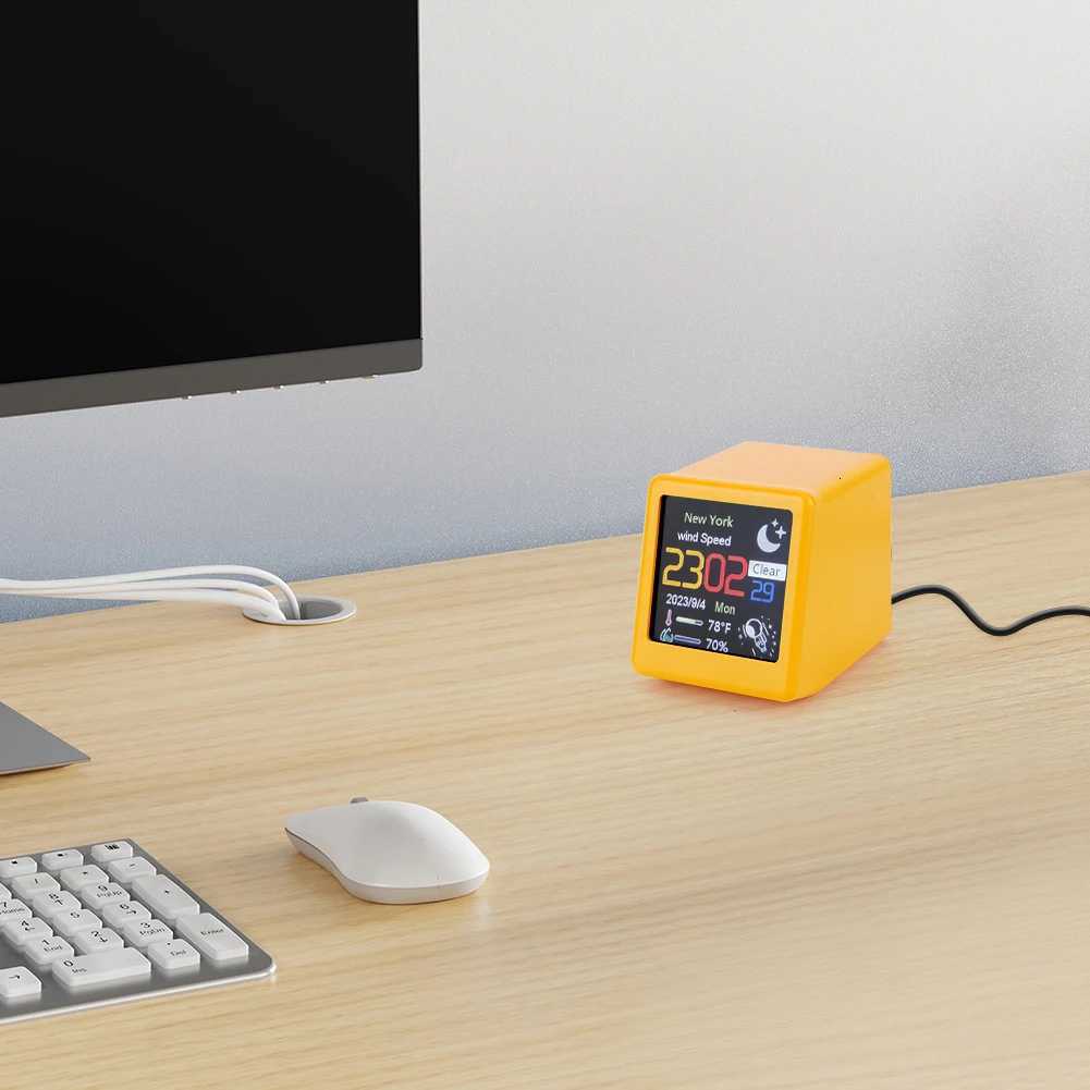 Mini Smart WIFI Weather Station Clock DIY GIF Animations Desktop Mini Clock Desktop Decoration M251205 - view 5