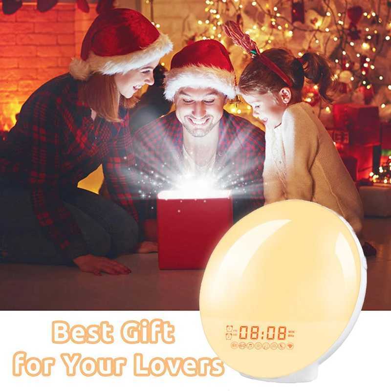 Wake Up Light Alarm Clock with Sunrise/Sunset Simulation Dual Alarms FM Radio Nightlight 7 Colors Natural Sounds Snooze M251205 - view 5