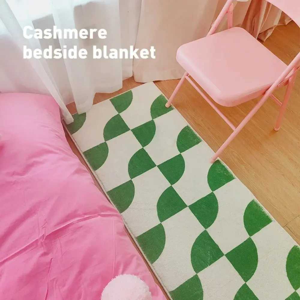 VIKAMA Simple Style Bedroom Rug Room Decoration Girls Bed Mat Home Decoration Soft Plush Strip Area Rug H251205