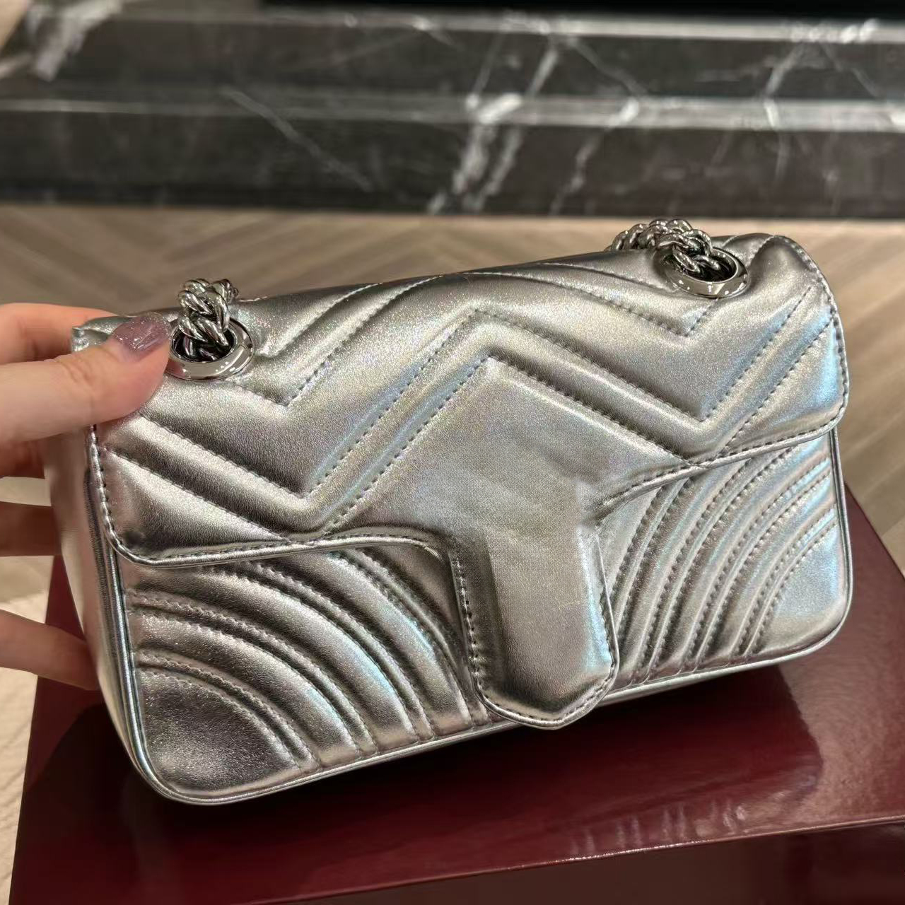 silver black bags New High quality Women Marmont Bags Genuine Leather Crossbody Handbag Purses Shoulder Bag Beach bag designer bags