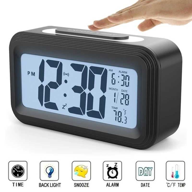 1PC Home LED Digital Alarm Temperature Calendar Snooze Function Alarm Clock Luminous Table Electronic Smart Clock M251205 - view 3