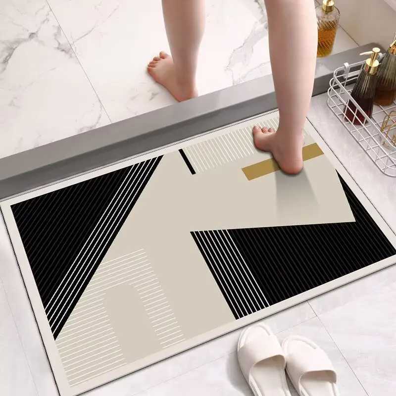 Toilet floor mat toilet door non-slip mat diatom mud bathroom absorbent foot mat household mat door floor mat H251205